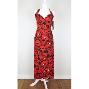 Kamali Retro Black and Red Halter Dress